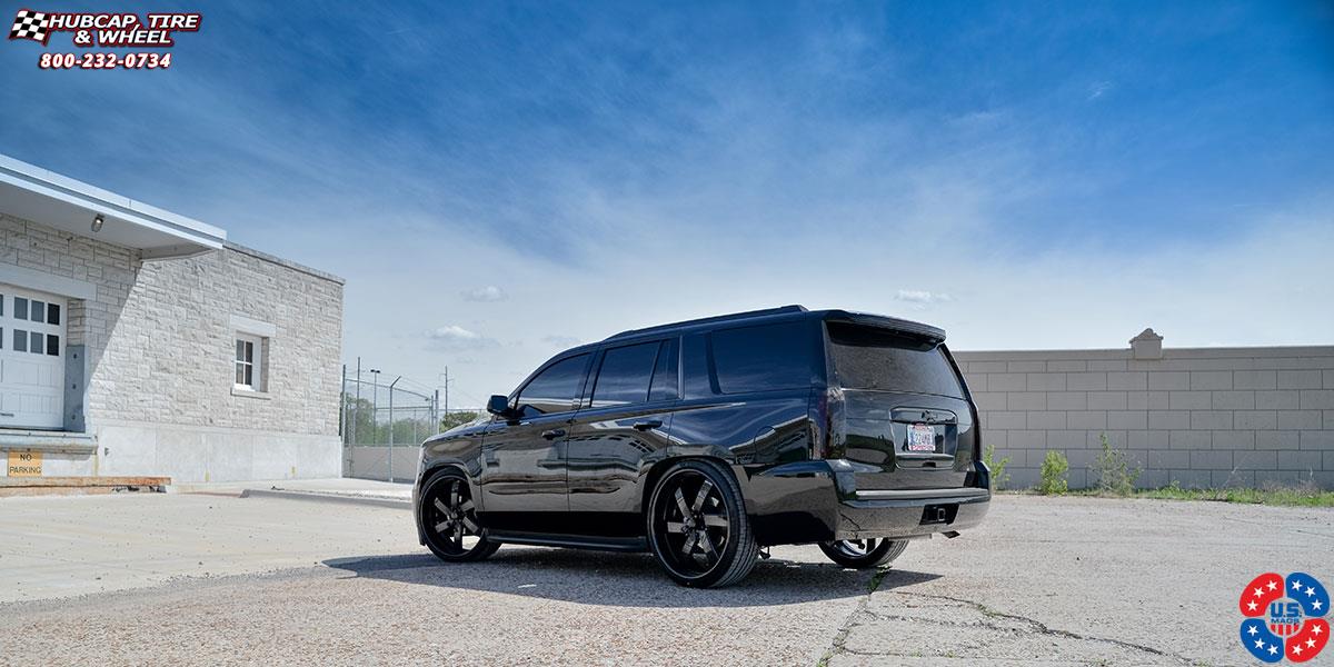 vehicle gallery/chevrolet tahoe us mags torque 6 u462 26X10  Gloss Black wheels and rims