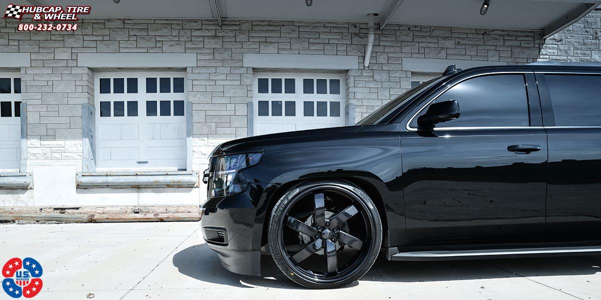 vehicle gallery/chevrolet tahoe us mags torque 6 u462 26X10  Gloss Black wheels and rims