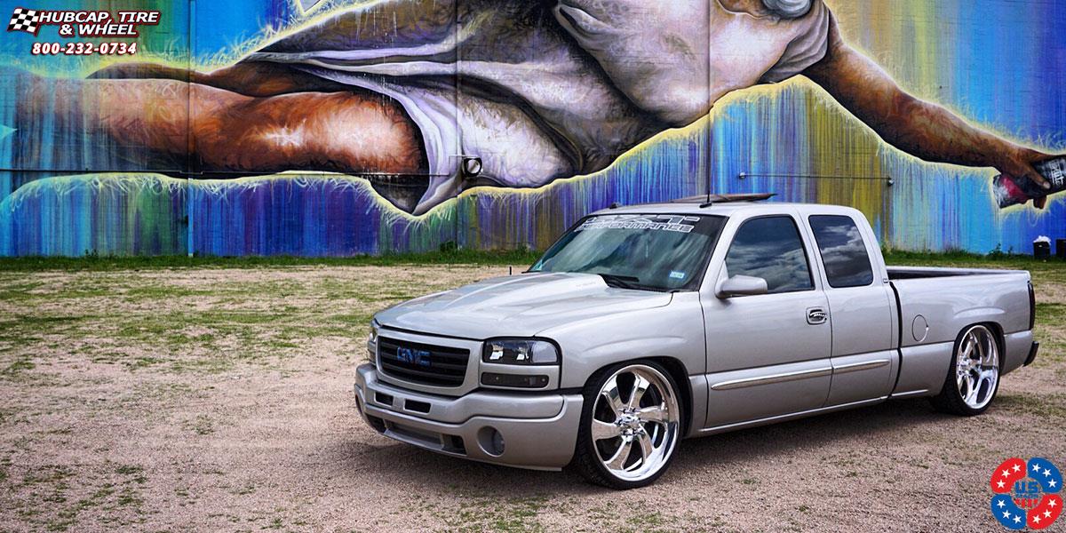 vehicle gallery/gmc sierra 1500 us mags gambler u470 24X9  Polished wheels and rims