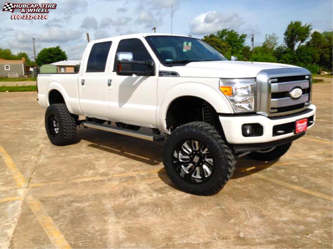 vehicle gallery/2014 ford f 250 xd series xd404 surge x  Black Machined wheels and rims