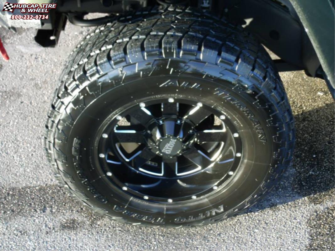 vehicle gallery/jeep wrangler moto metal mo962  Gloss Black & Milled wheels and rims