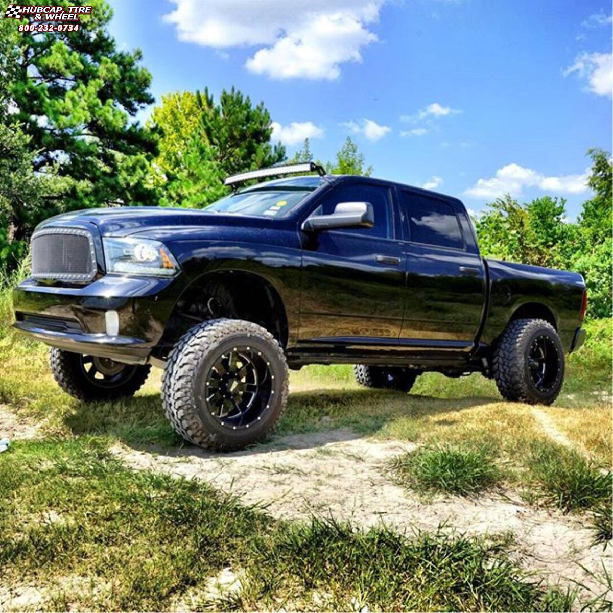 vehicle gallery/ram 1500 moto metal mo962  Gloss Black & Milled wheels and rims