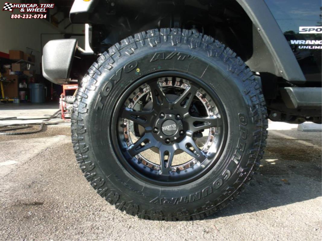 vehicle gallery/jeep wrangler moto metal mo961  Satin Black Silver Insert wheels and rims