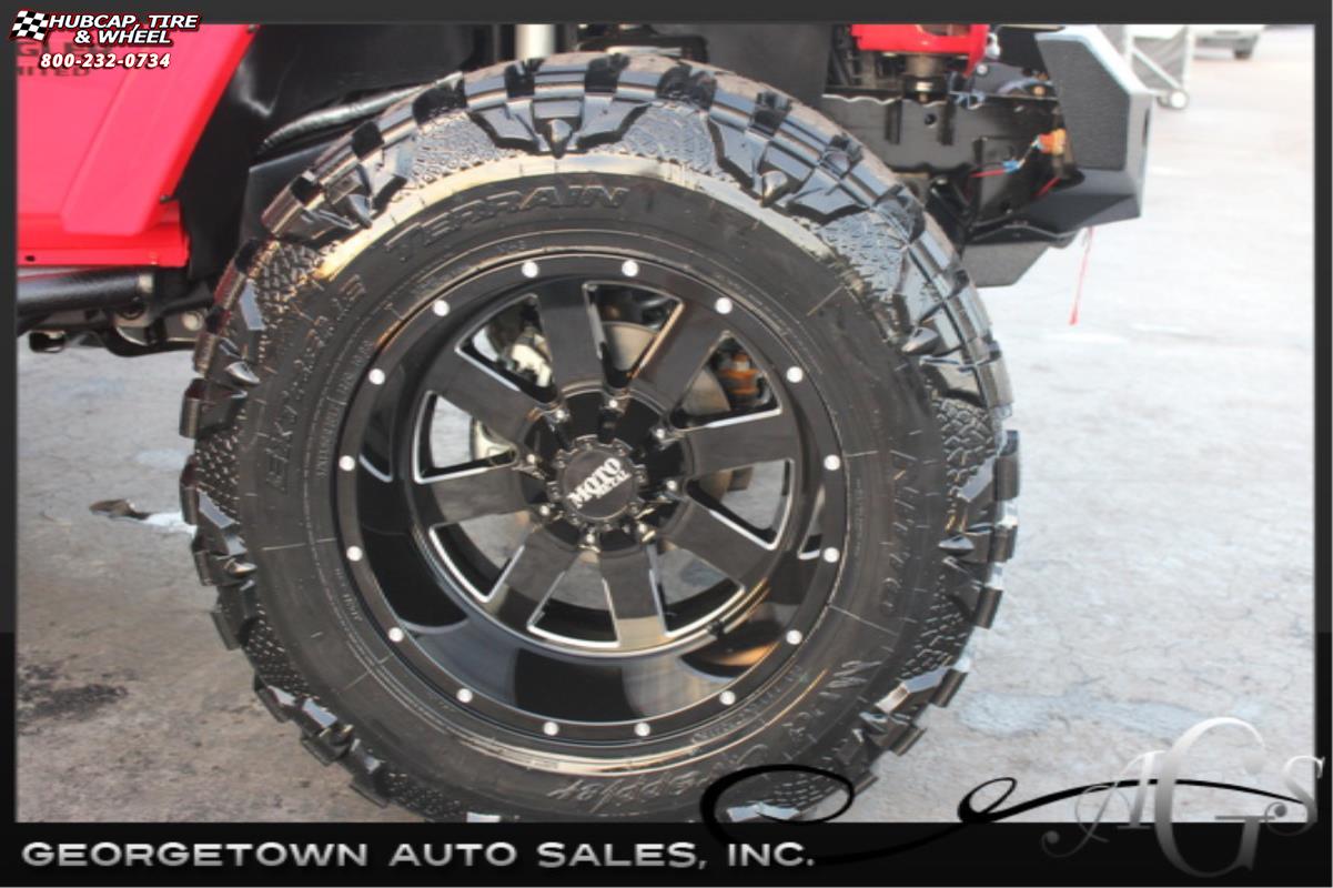 vehicle gallery/jeep wrangler moto metal mo962  Gloss Black & Milled wheels and rims