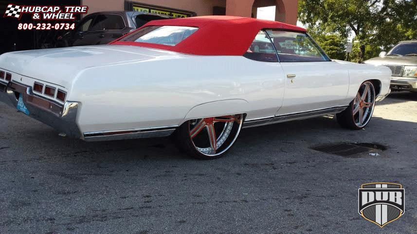 vehicle gallery/chevrolet caprice dub x 31  Black & machined w/ red accents wheels and rims