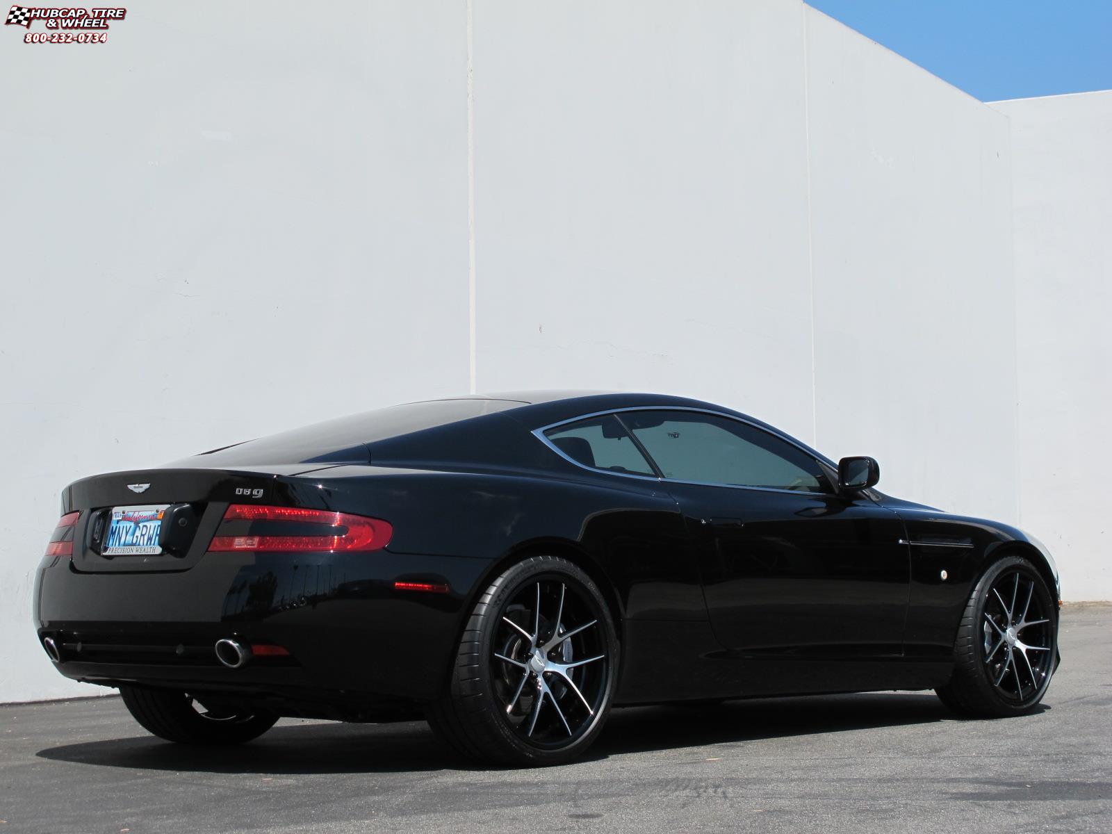 vehicle gallery/aston martin db9 niche targa 20x9  Gloss Black with Brushed Face wheels and rims