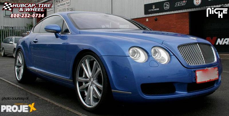 vehicle gallery/bentley gt coupe niche concourse m885 22x9  Matte Black/Chrome Stainless wheels and rims