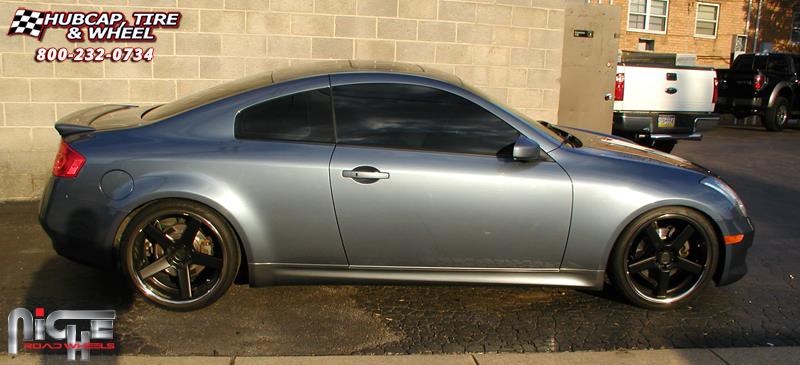 vehicle gallery/infiniti g35 niche nurburg m880 20x85  Matte Black / Black Stainless wheels and rims