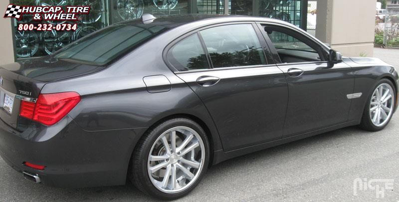 vehicle gallery/bmw 750li niche concourse m885 22x9  Matte Black/Chrome Stainless wheels and rims