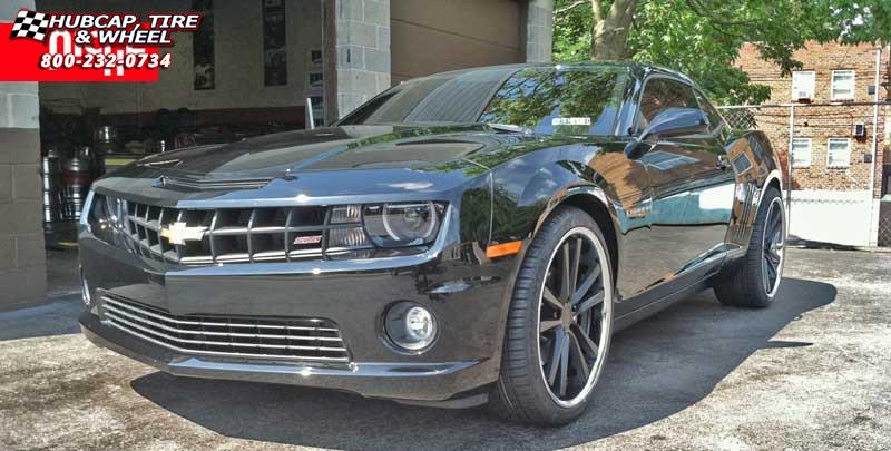 vehicle gallery/chevrolet camaro niche concourse m885 22x9  Matte Black/Chrome Stainless wheels and rims