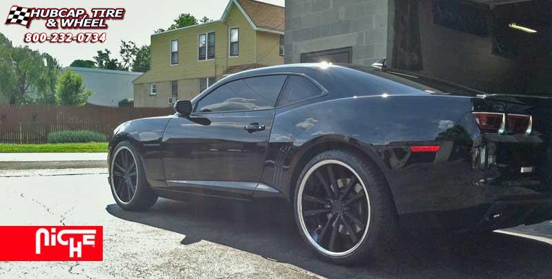 vehicle gallery/chevrolet camaro niche concourse m885 22x9  Matte Black/Chrome Stainless wheels and rims