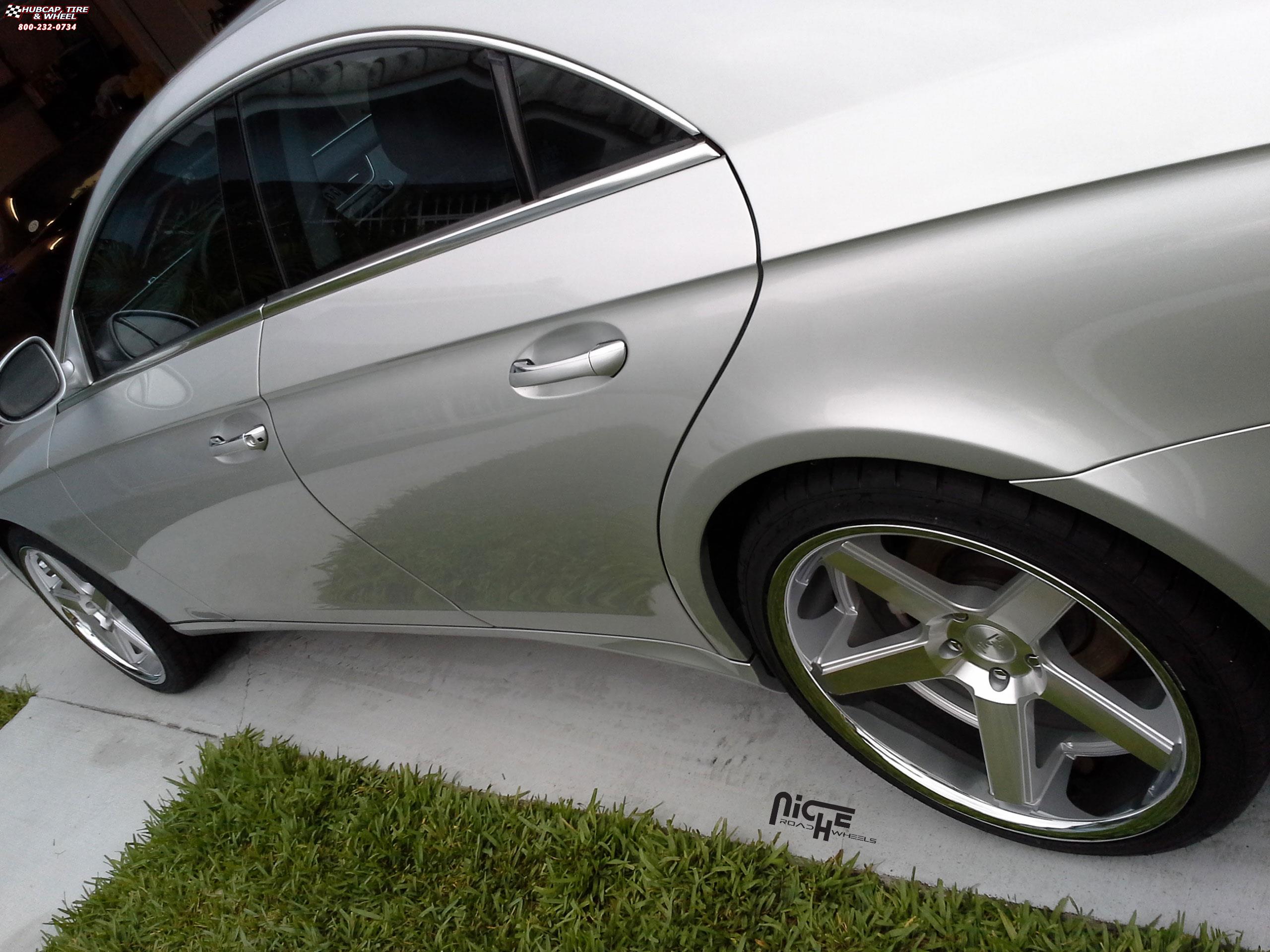 vehicle gallery/mercedes benz cls niche nurburg m881  Silver & Machined/Chrome Stainless wheels and rims