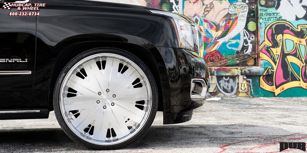 vehicle gallery/gmc yukon dub xb5 slam 30X10 Brushed Face | Hi Luster Polished Windows wheels and rims