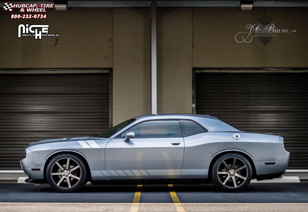 vehicle gallery/dodge challenger niche verona m150 20x9  Black & Machined with Dark Tint wheels and rims