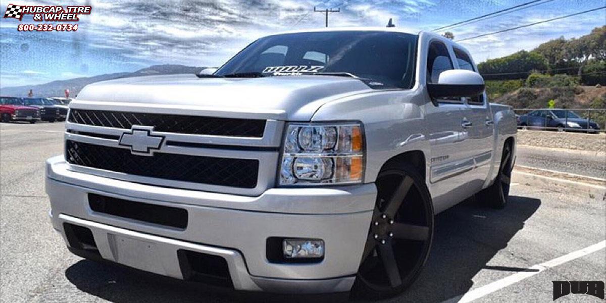 vehicle gallery/chevrolet silverado 1500 dub baller s116 24X10  Black & Machined with Dark Tint wheels and rims