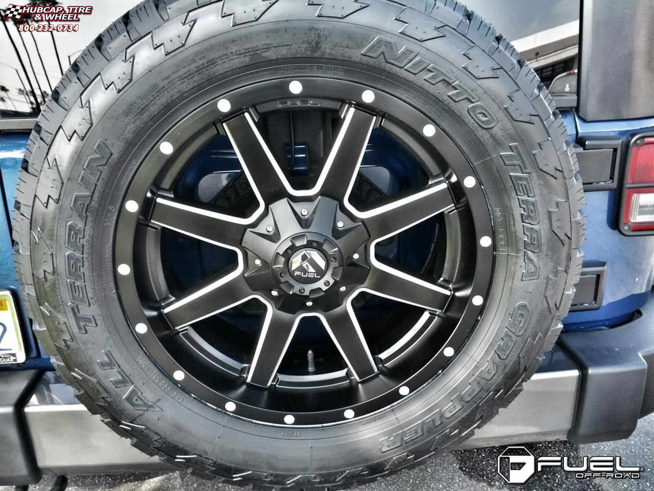 vehicle gallery/jeep wrangler fuel maverick d538 20X9  Black & Milled wheels and rims