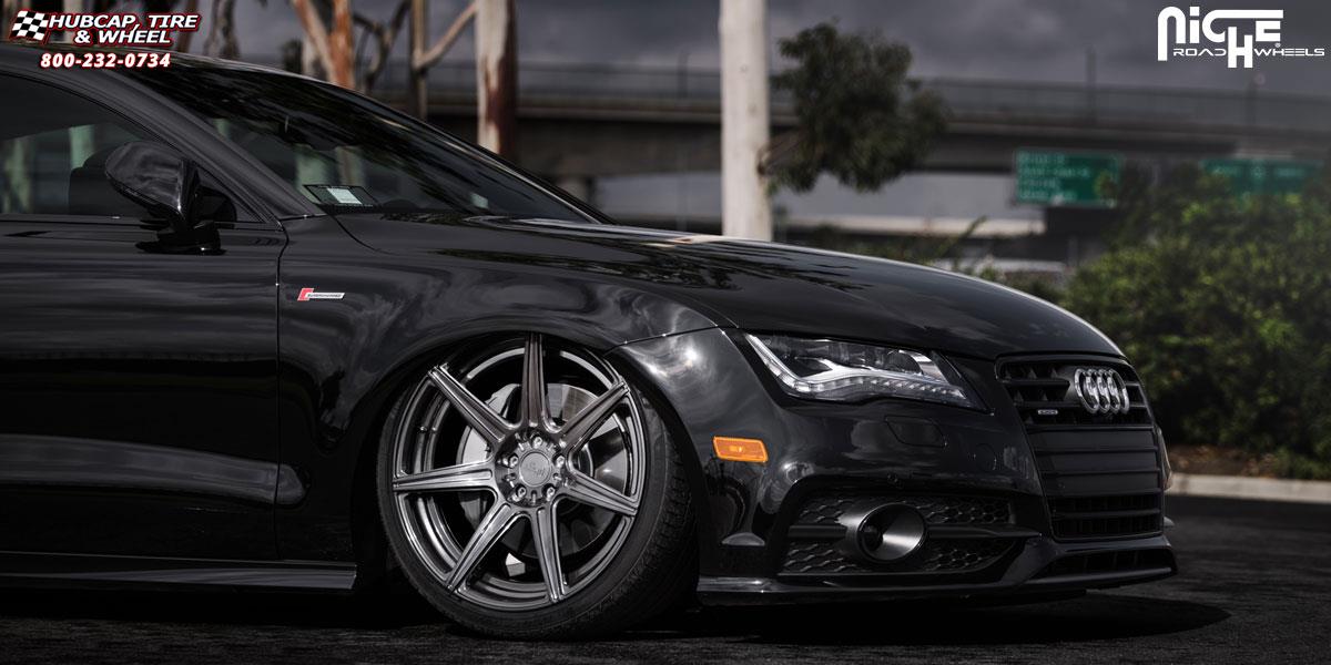 vehicle gallery/audi a7 niche alta 21x105  Hi Luster Polish/ DDT/ Matte Black Inner wheels and rims