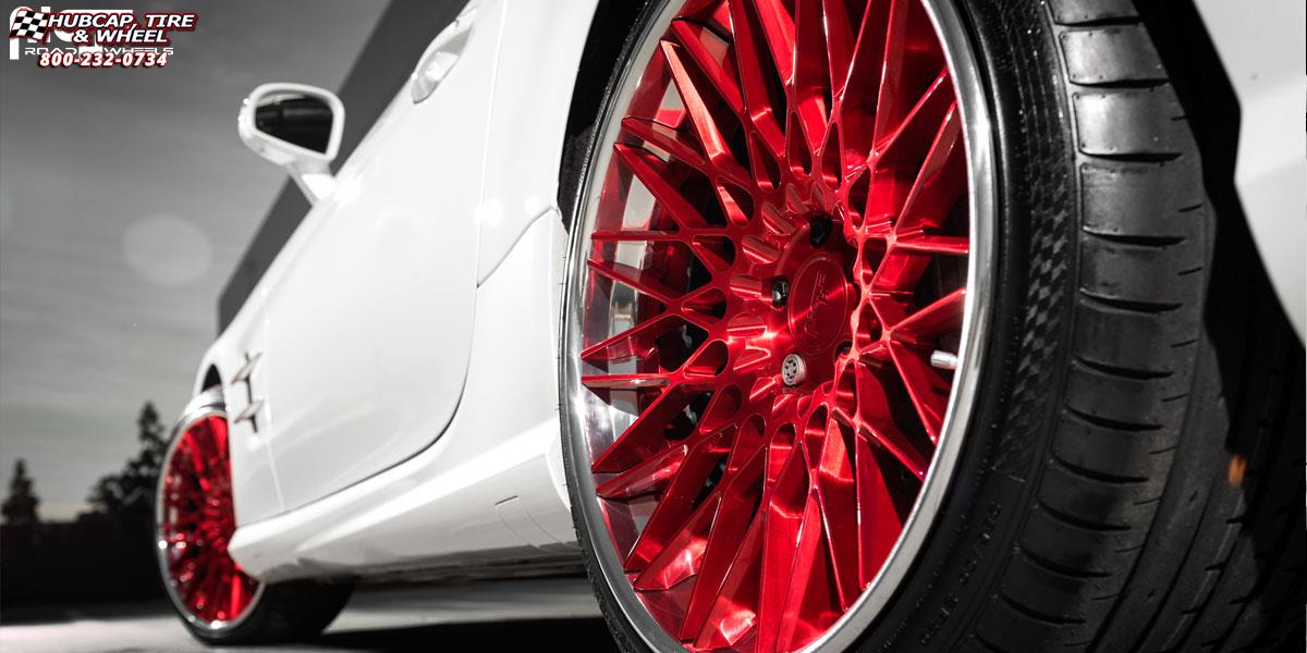 vehicle gallery/mercedes benz sl550 niche citrine 20x9 Brushed | Cady Red | Gloss Clear wheels and rims