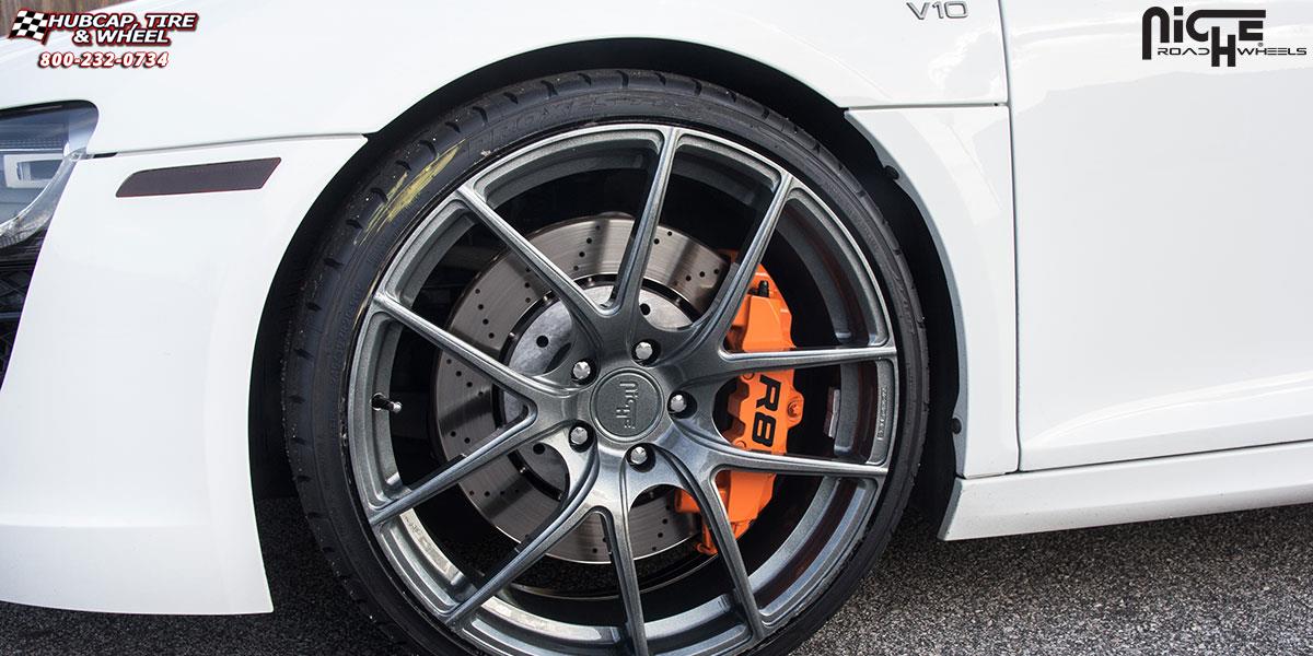 vehicle gallery/audi r8 niche targa 20x9 Brushed | Gloss DDT wheels and rims