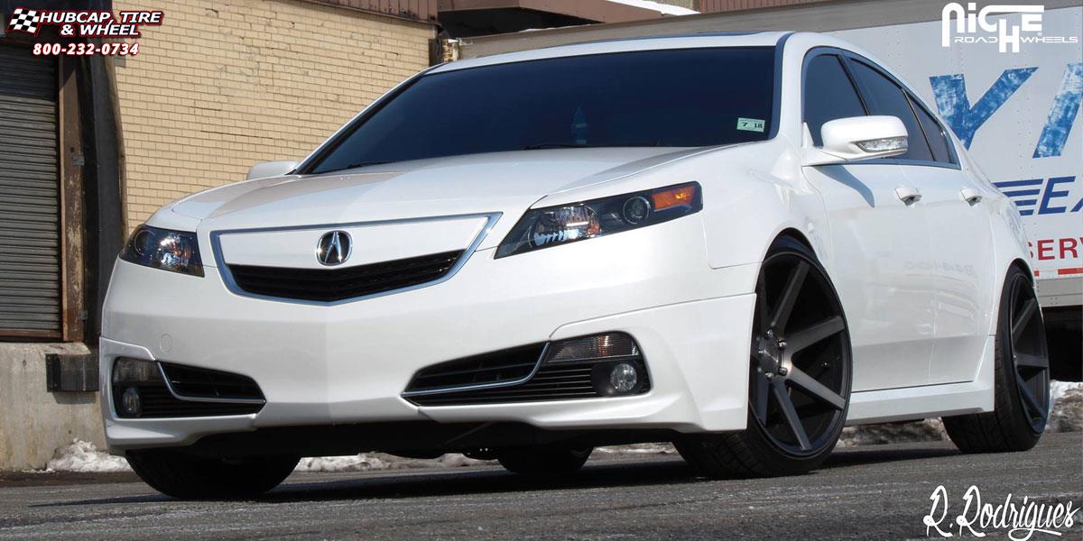 vehicle gallery/acura tl niche verona m150 20x105  Black & Machined with Dark Tint wheels and rims