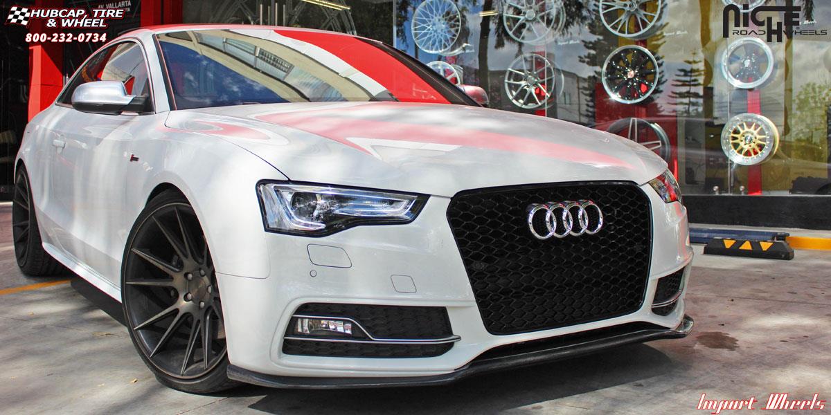 vehicle gallery/audi s5 niche vicenza m153 20x105  Black & Machined with Dark Tint wheels and rims