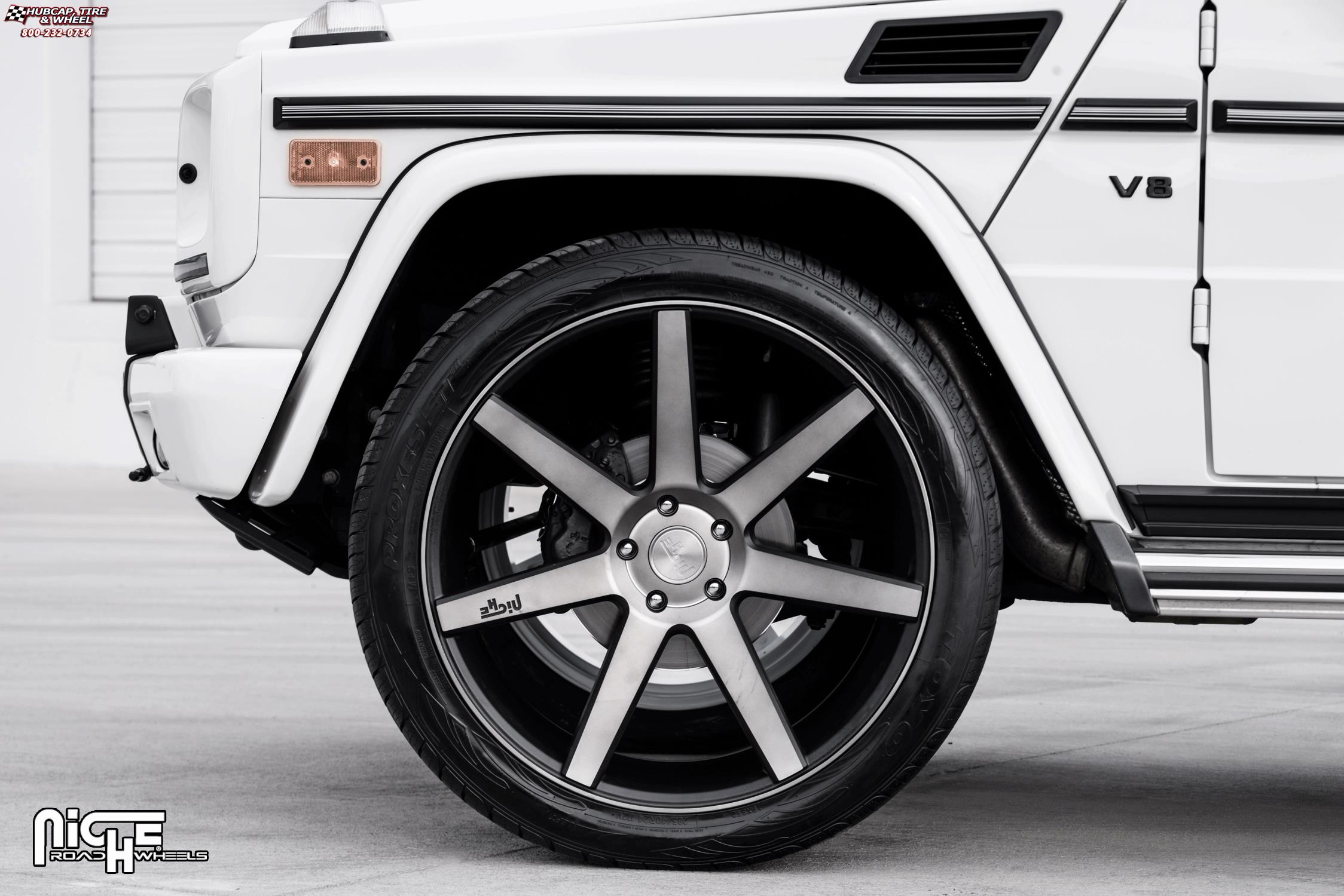 vehicle gallery/mercedes benz g550 niche verona m150  Black & Machined with Dark Tint wheels and rims