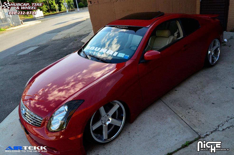 vehicle gallery/infiniti g35 niche nurburg m881  Silver & Machined/Chrome Stainless wheels and rims