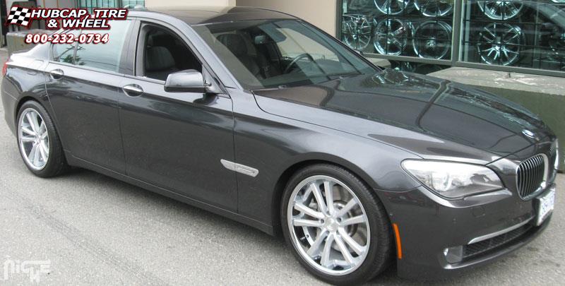 vehicle gallery/bmw 750li niche concourse m885 22x9  Matte Black/Chrome Stainless wheels and rims