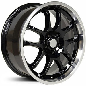 18x8 Infiniti G35 Sedan Replica Black w/Machined Lip HPO