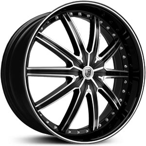 20x7.5 Lexani LX20 Black/Machined Lip RWD Wheels and Rims