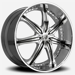 22x10 Lexani LX7 Chrome w/ Black Inserts RWD