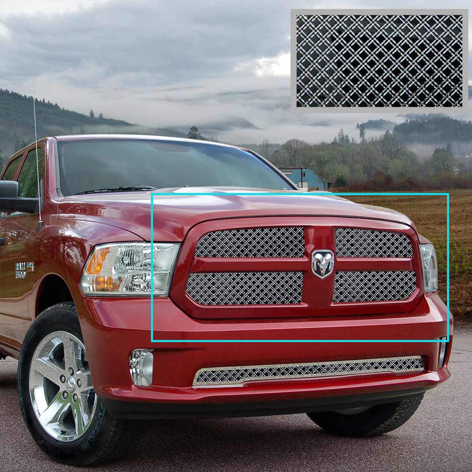 E&G Classics 2013-2015 Dodge Ram 1500 Grille Diamond Dual Weave Mesh ...