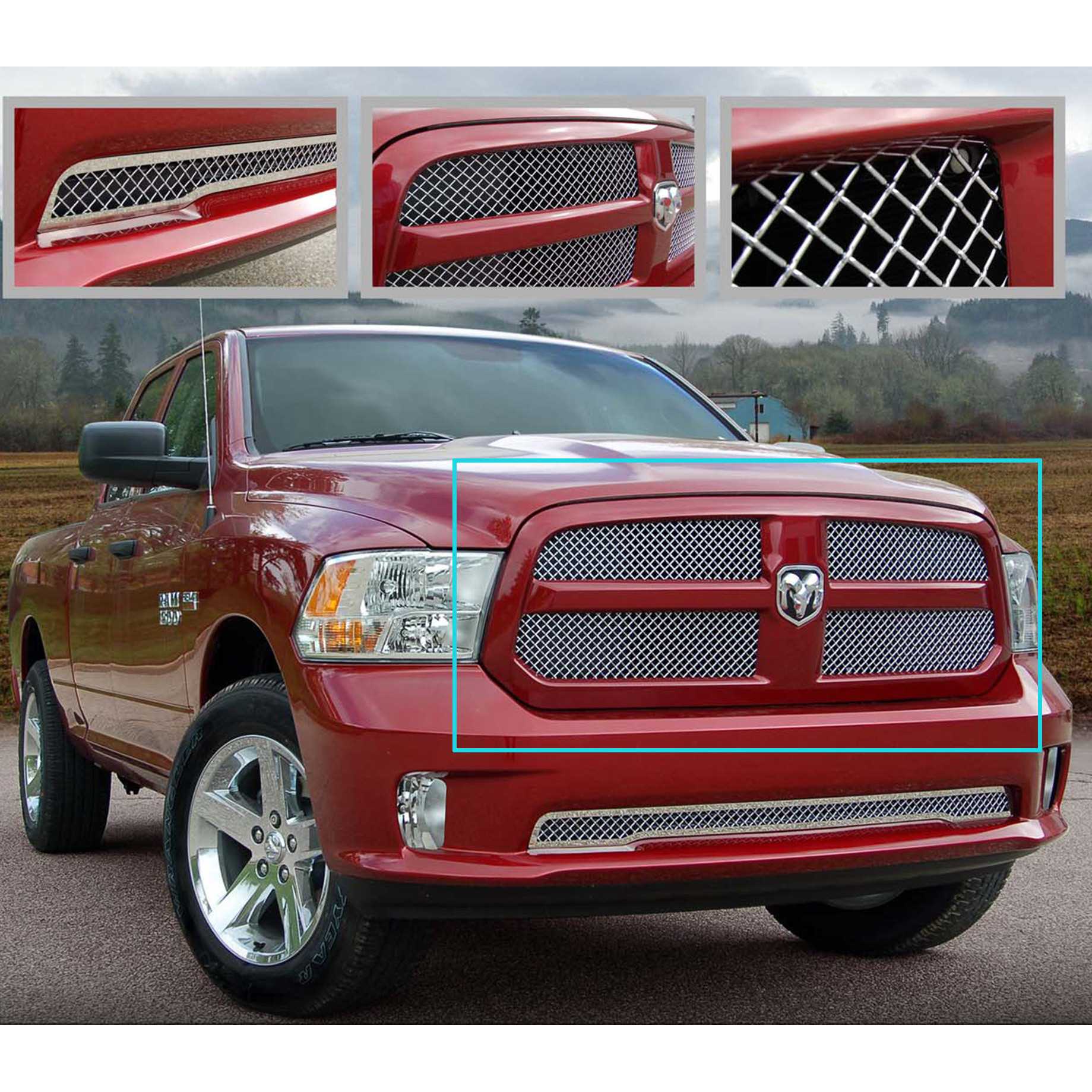 E&G Classics 2013-2015 Dodge Ram 1500 Grille Heavy Mesh Grille Upper ...