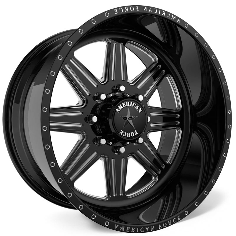 22x14 American Force G55 Tempo SS5 Black REV Wheels and Rims