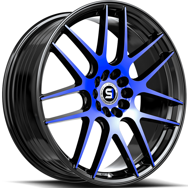 18x8 SPec-1 SP-65 Gloss Black Blue Machined HPO