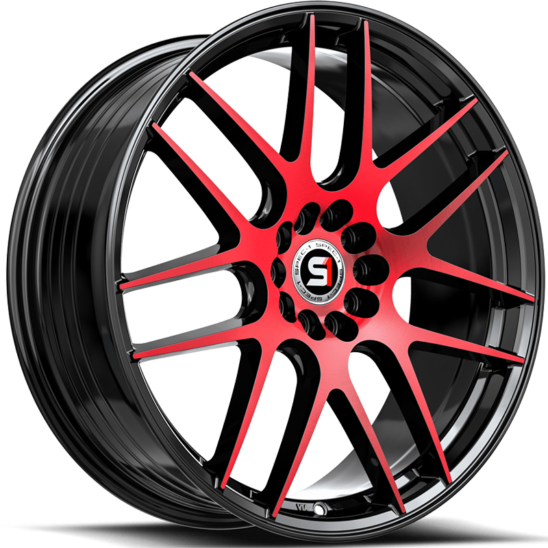 17x8 SPec-1 SP-65 Gloss Black Red Machined HPO