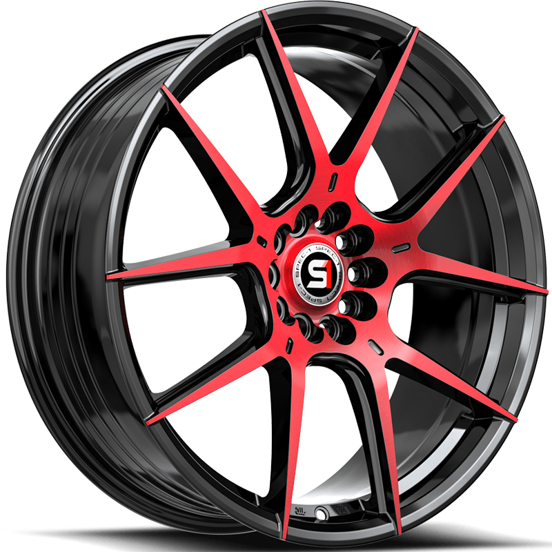 18x8 SPec-1 SP-71 Gloss Black Red Machined HPO