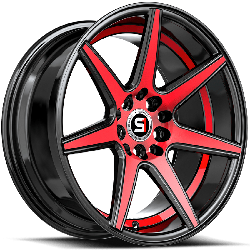 Spec-1 SP-73  Wheels Gloss Black Red Undercut