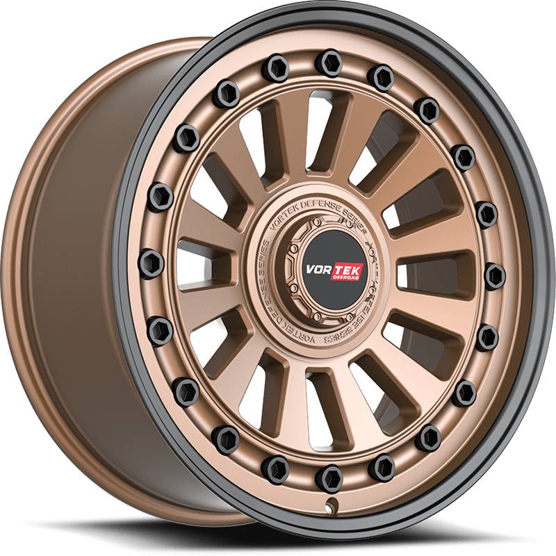 18x9 Vortek VRD-702 Radar Matte Bronze Black Bolts REV