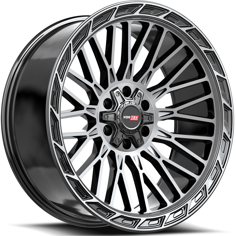 22x10 Vortek VRP-502 Forza Black Center Diamond Ring Tint REV