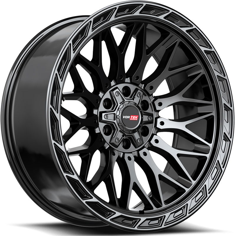 20x9 Vortek VRP-503 Inferno Black Center Diamond Ring Tint MID