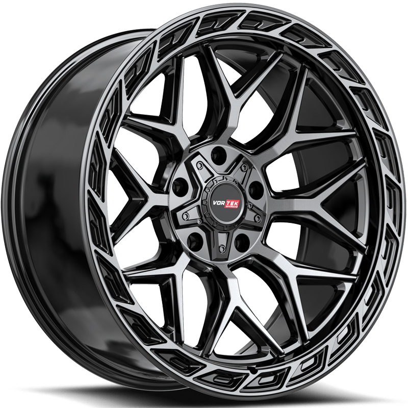 20x9 Vortek VRP-504 Enzo Black Center Diamond Ring Tint RWD