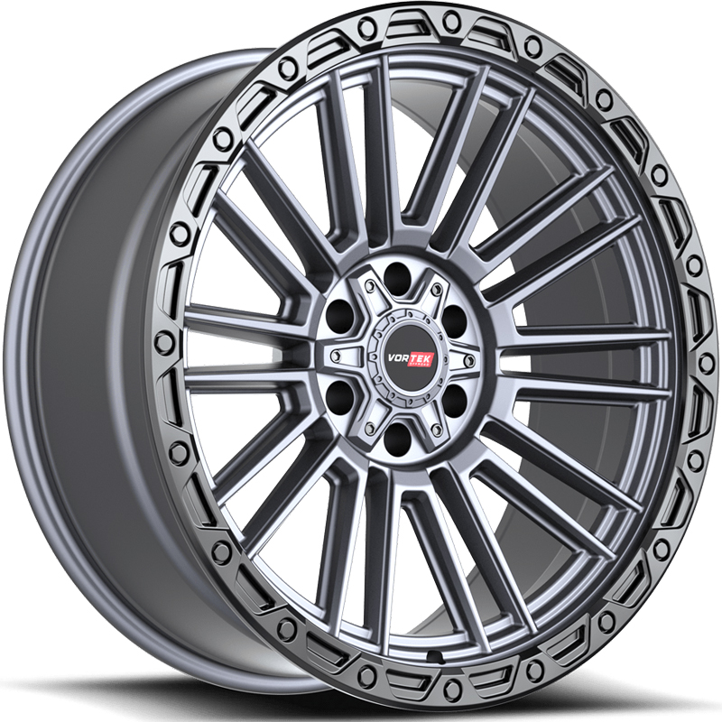 18x9 Vortek VRT-604 Zeus Matte Titanium Black Bead Ring RWD