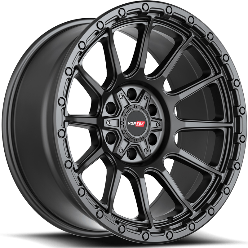 20x10 Vortek VRT-606 Vulcan Matte Black REV